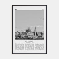 Valletta Travel B&W Poster