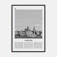 Valletta Travel B&W Poster