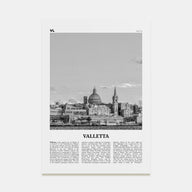 Valletta Travel B&W Poster