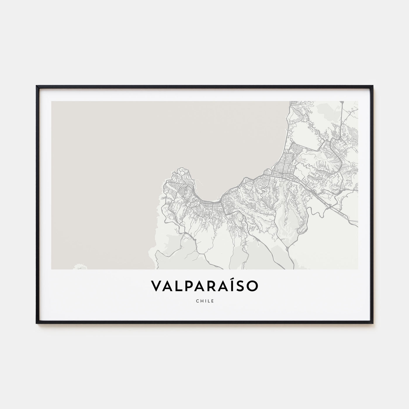 Valparaíso Map Landscape Poster