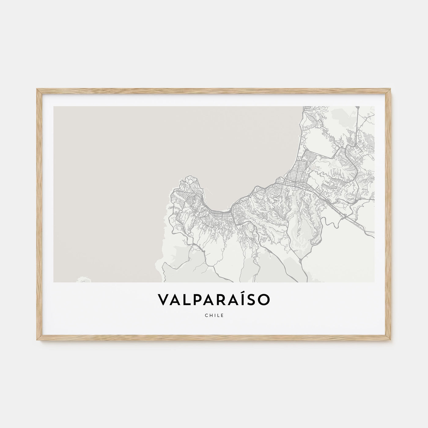 Valparaíso Map Landscape Poster