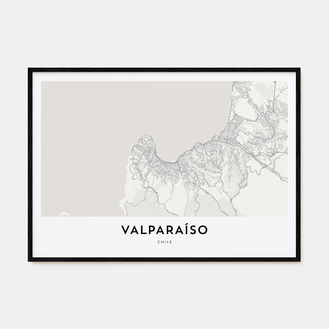 Valparaíso Map Landscape Poster
