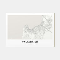 Valparaíso Map Landscape Poster