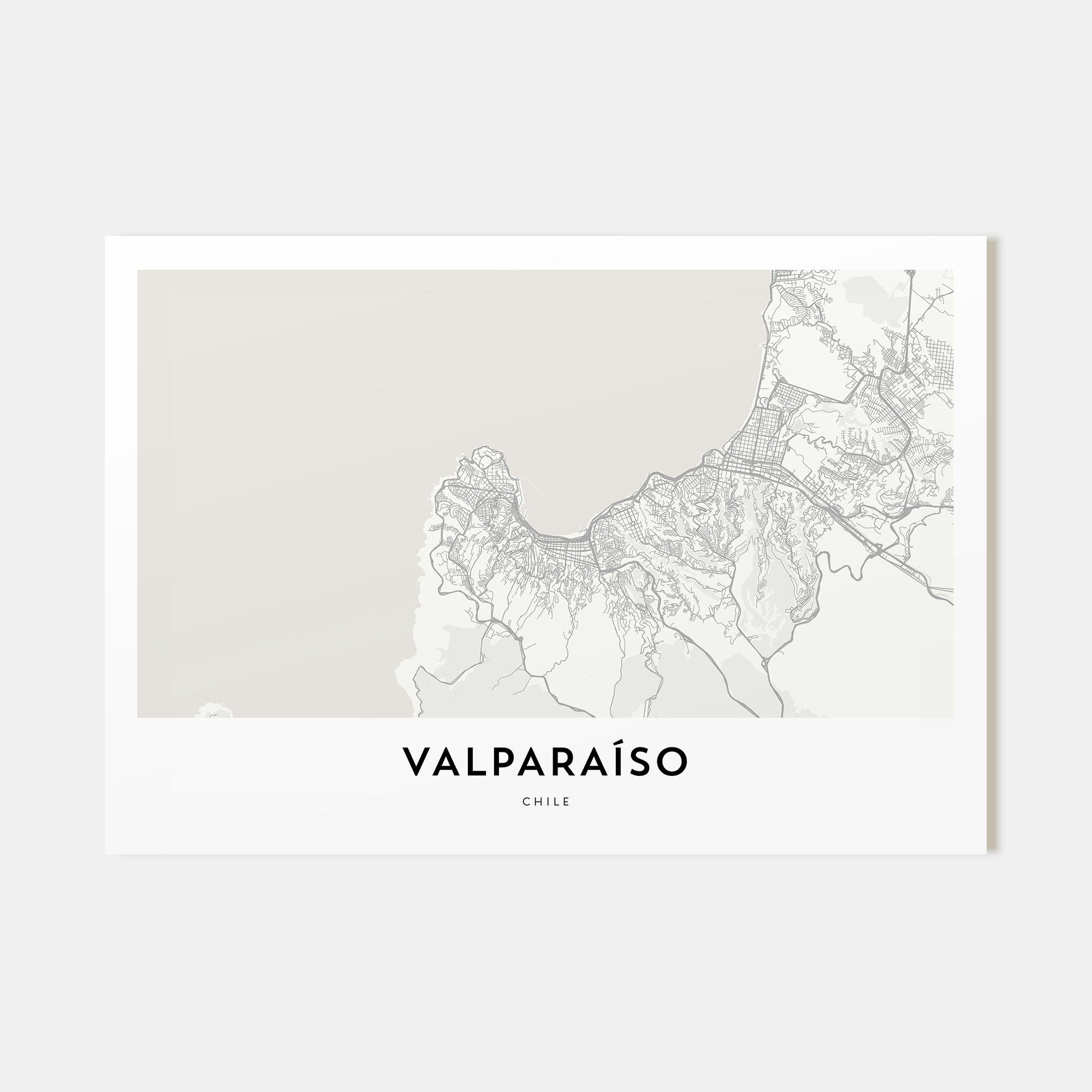 Valparaíso Map Landscape Poster