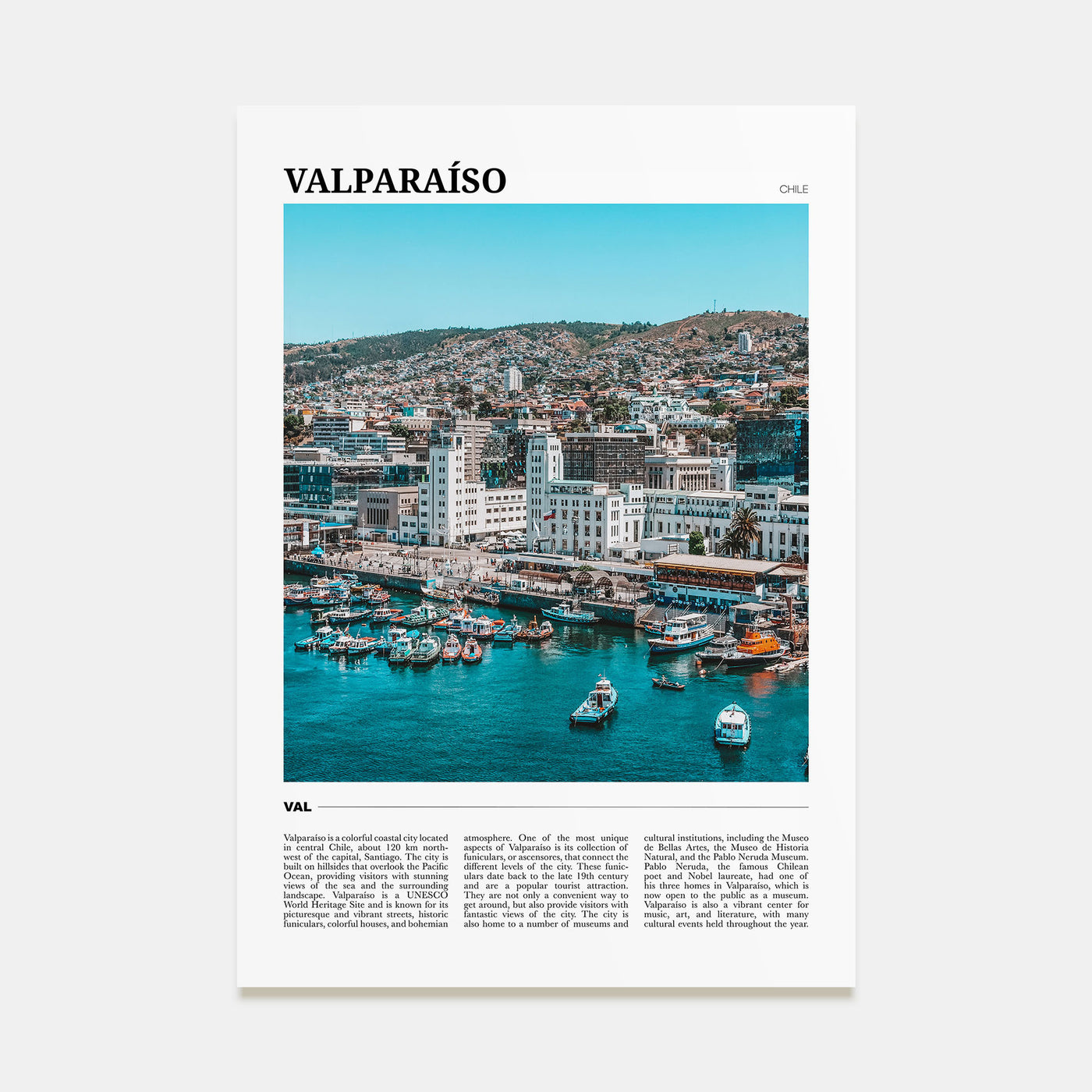 Valparaíso Travel Color Poster