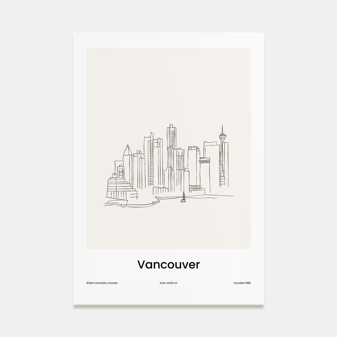 Vancouver, Canada Drawn Poster