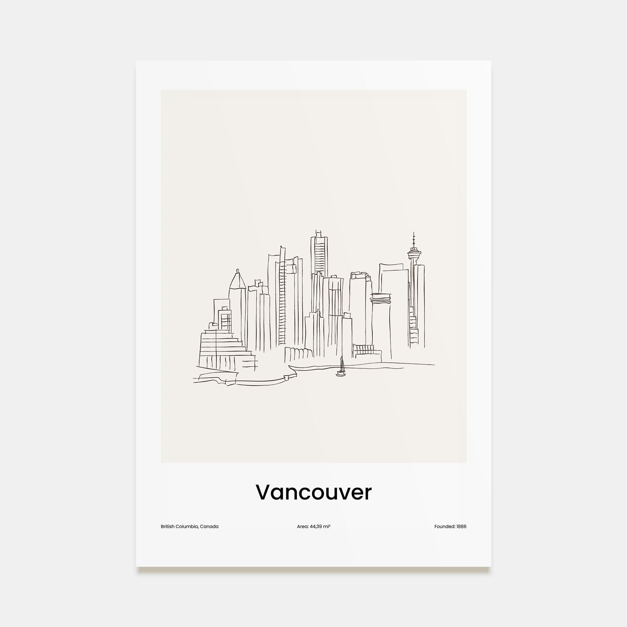 Vancouver, Canada Drawn Poster