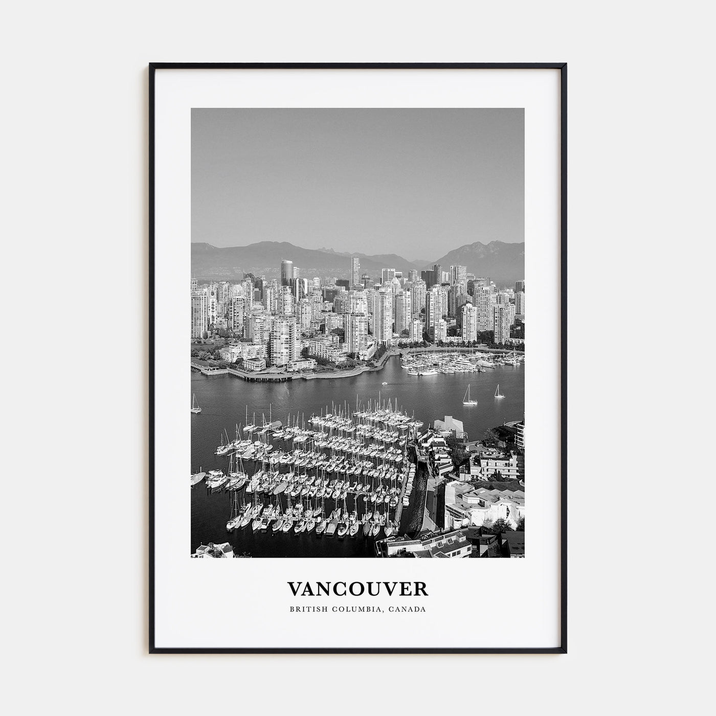 Vancouver, Canada Portrait B&W No 1 Poster