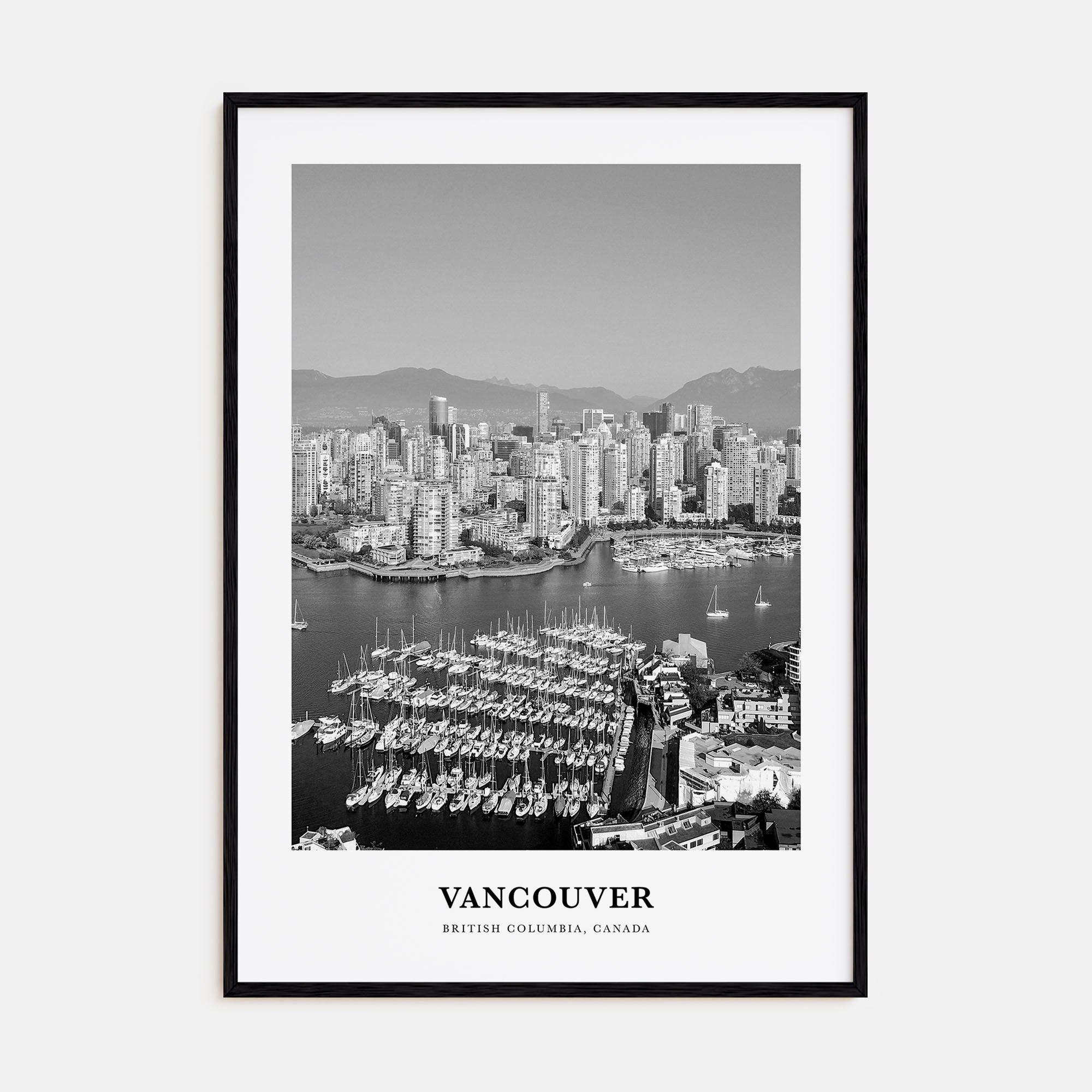 Vancouver, Canada Portrait B&W No 1 Poster