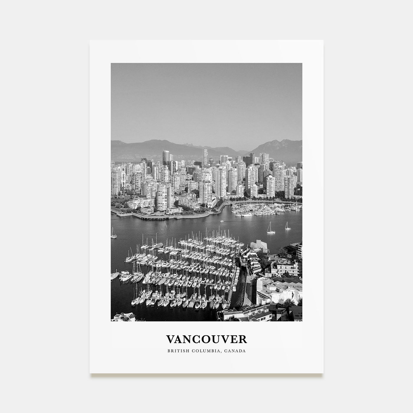 Vancouver, Canada Portrait B&W No 1 Poster