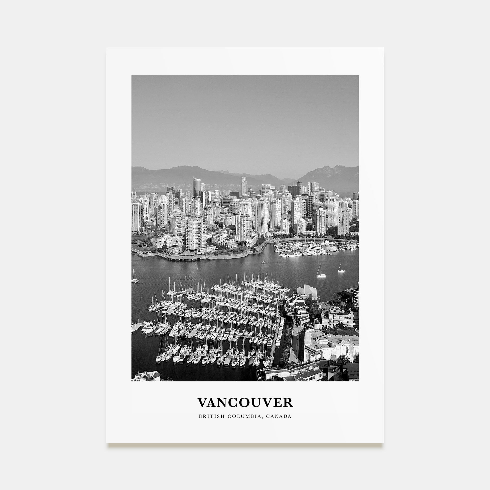 Vancouver, Canada Portrait B&W No 1 Poster