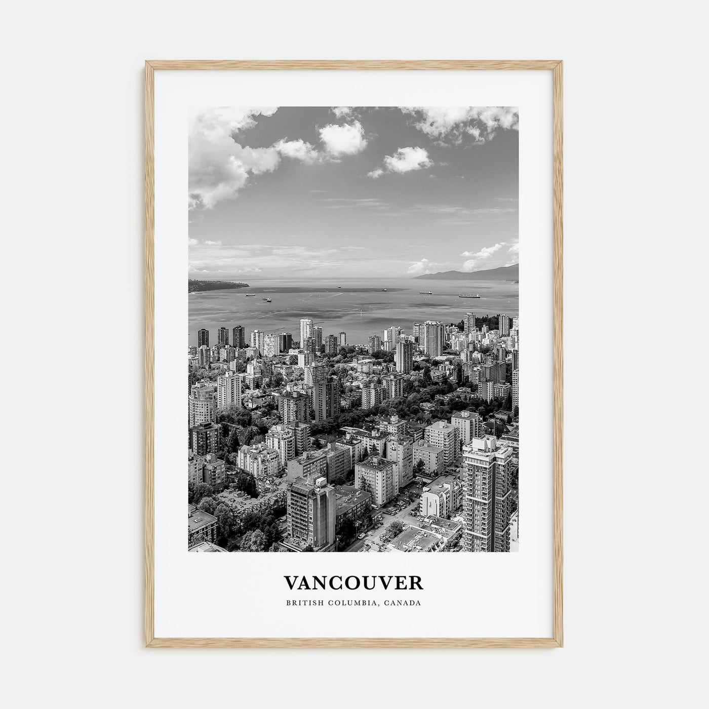 Vancouver, Canada Portrait B&W No 2 Poster