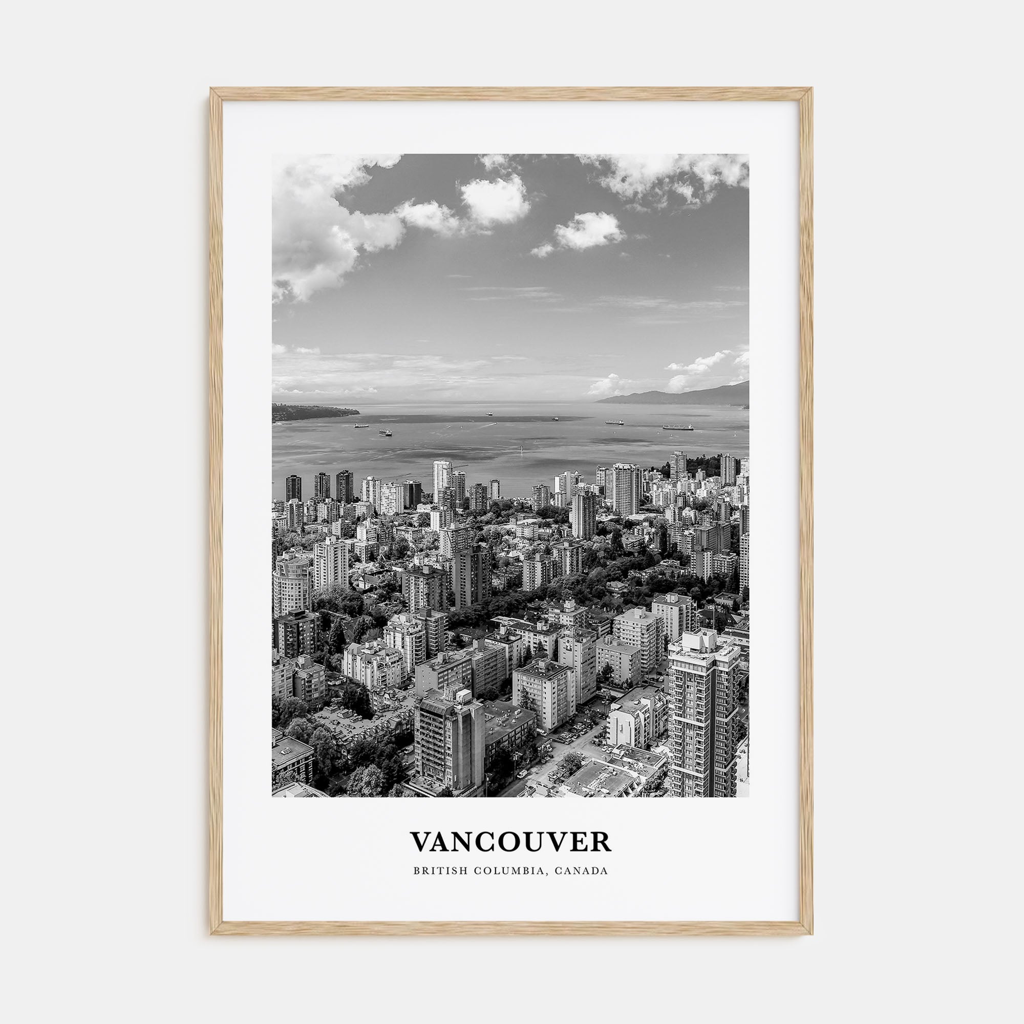 Vancouver, Canada Portrait B&W No 2 Poster