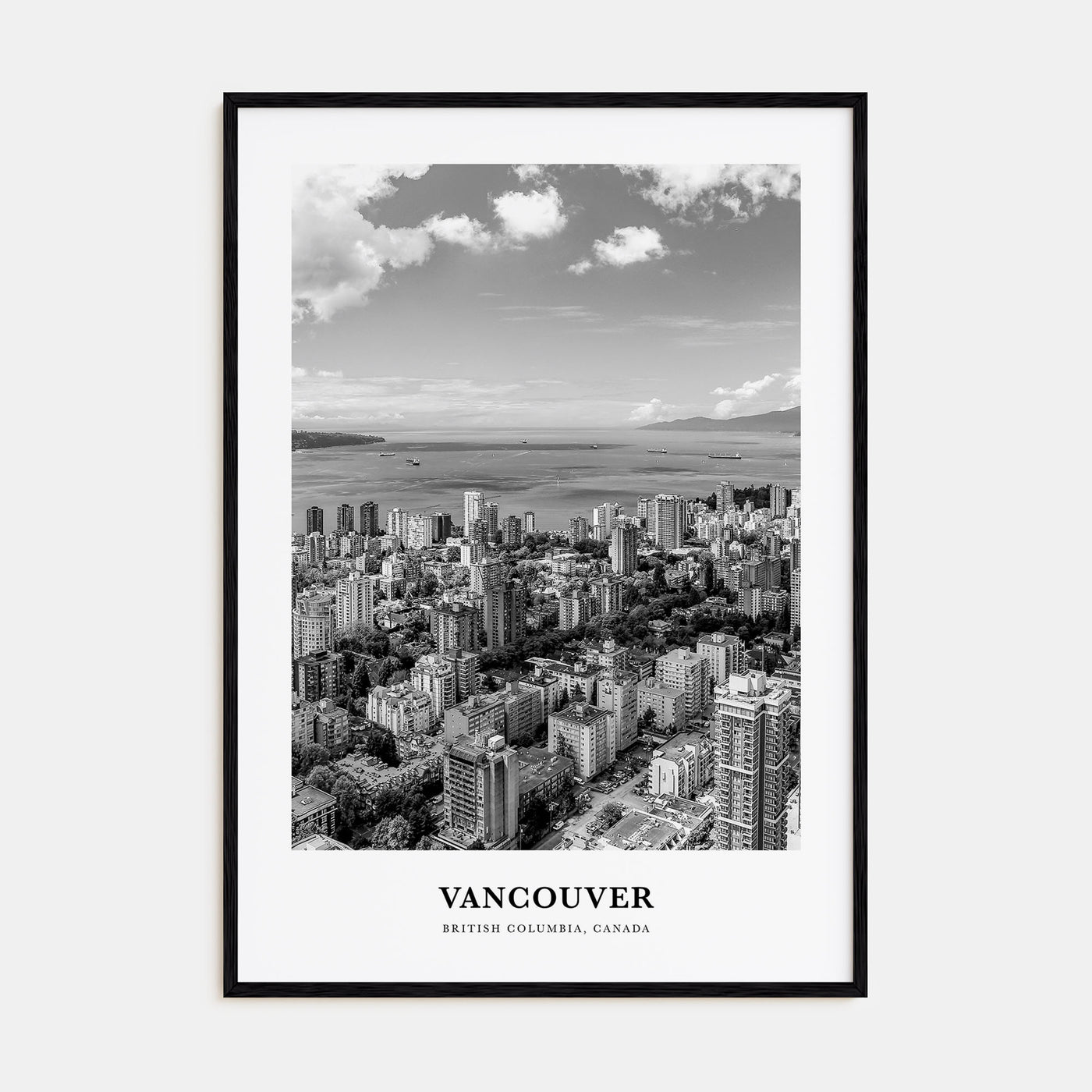 Vancouver, Canada Portrait B&W No 2 Poster