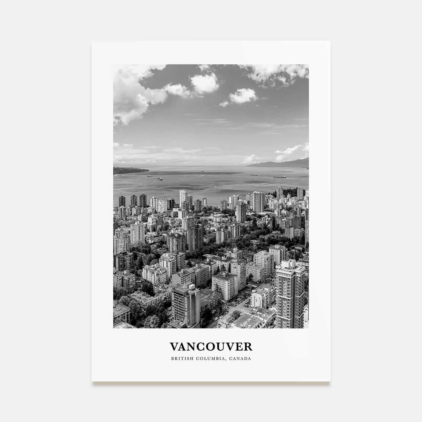 Vancouver, Canada Portrait B&W No 2 Poster
