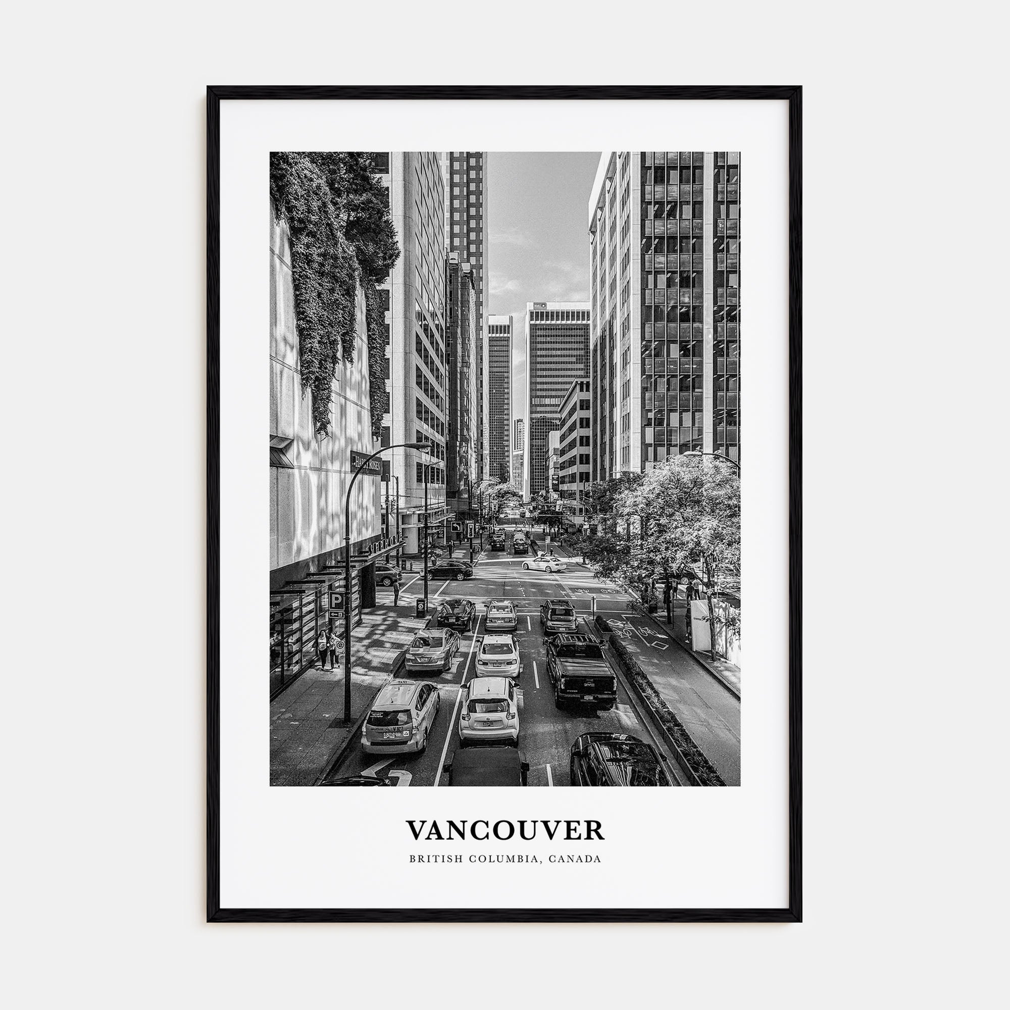 Vancouver, Canada Portrait B&W No 3 Poster