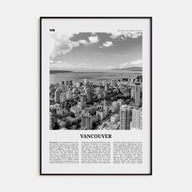 Vancouver, Canada Travel B&W No 2 Poster