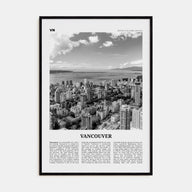 Vancouver, Canada Travel B&W No 2 Poster