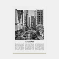 Vancouver, Canada Travel B&W No 3 Poster