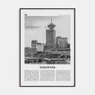 Vancouver, Canada Travel B&W No 4 Poster