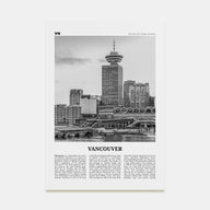 Vancouver, Canada Travel B&W No 4 Poster