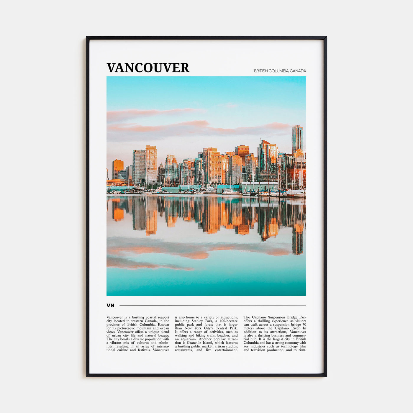 Vancouver, Canada Travel Color No 1 Poster