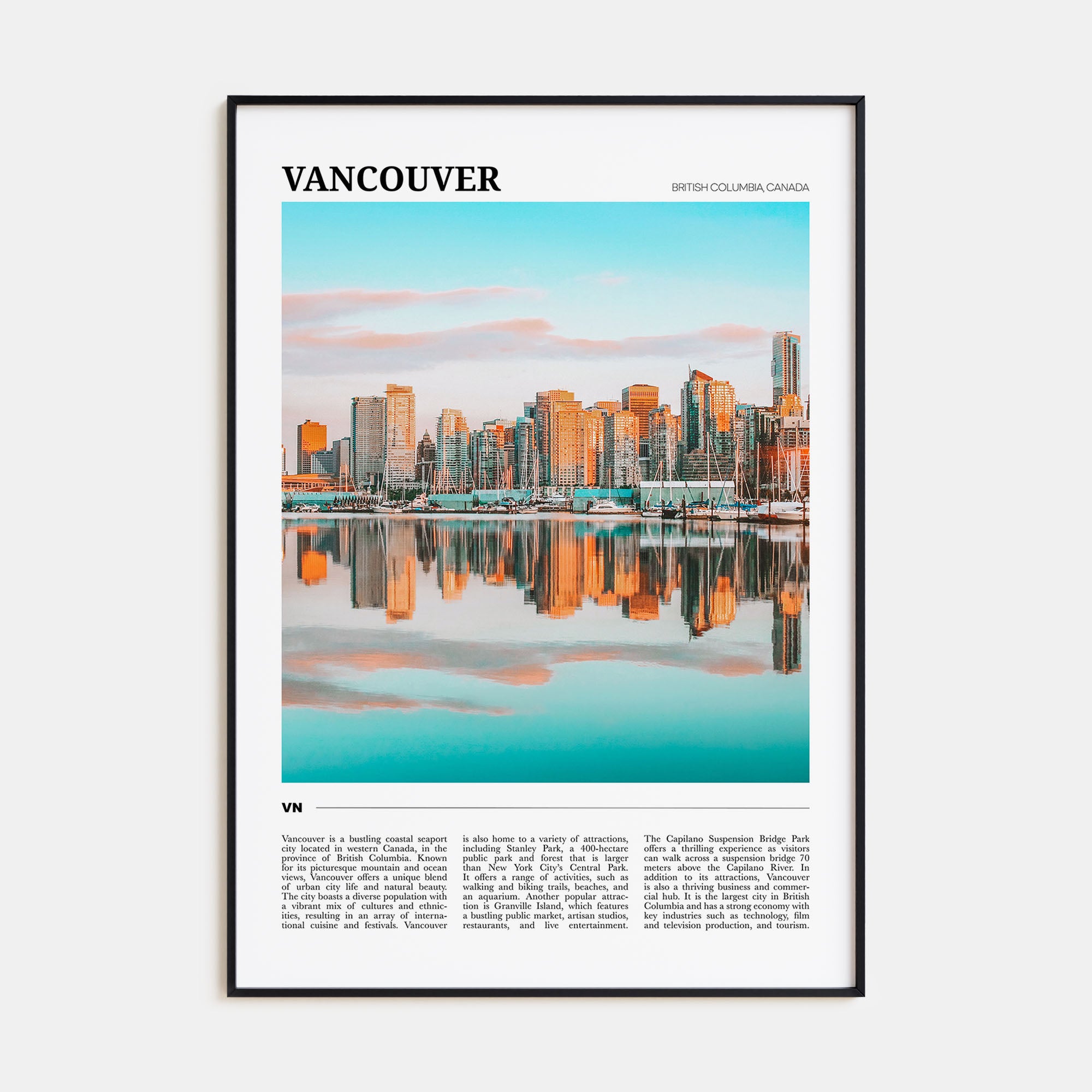 Vancouver, Canada Travel Color No 1 Poster