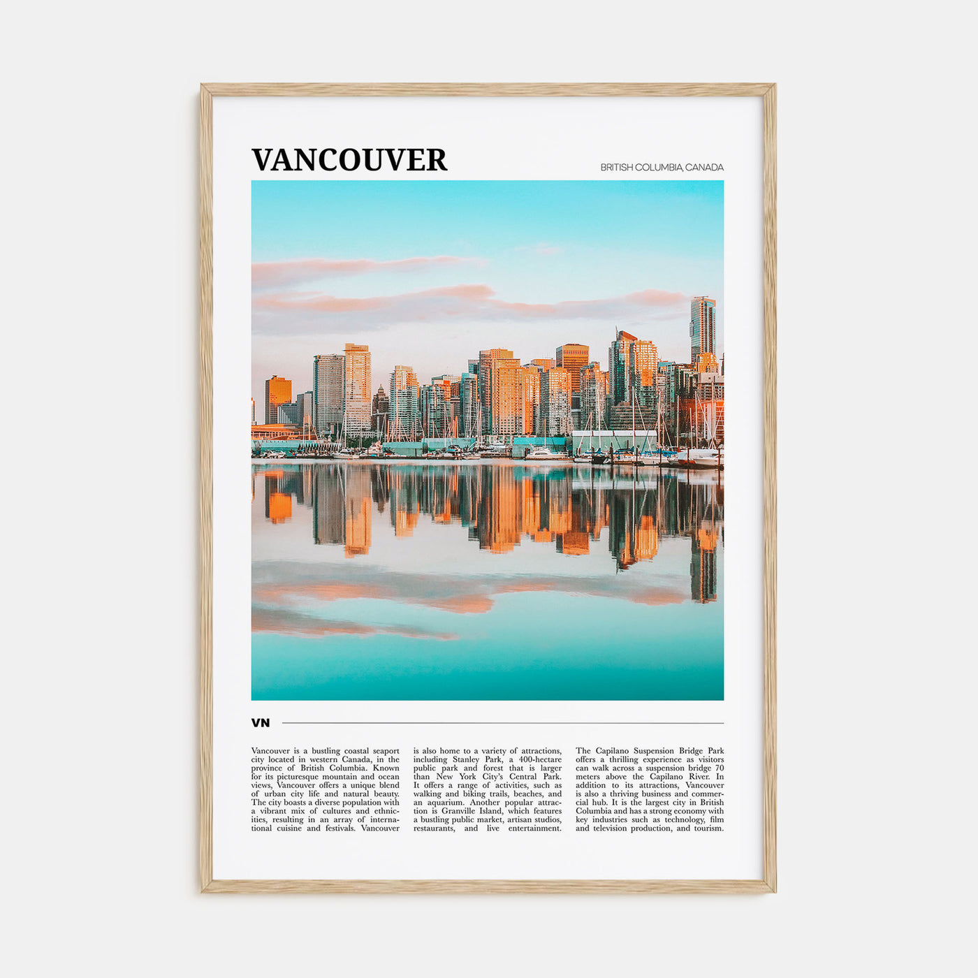 Vancouver, Canada Travel Color No 1 Poster