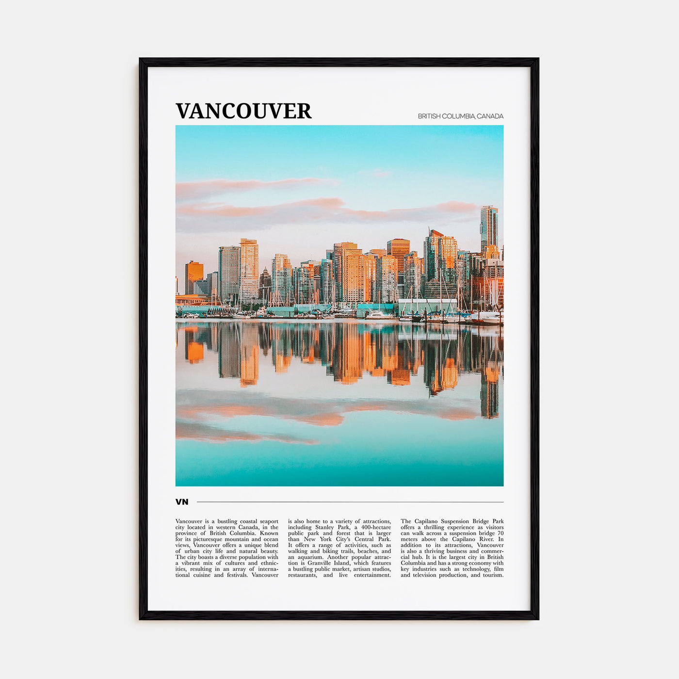 Vancouver, Canada Travel Color No 1 Poster