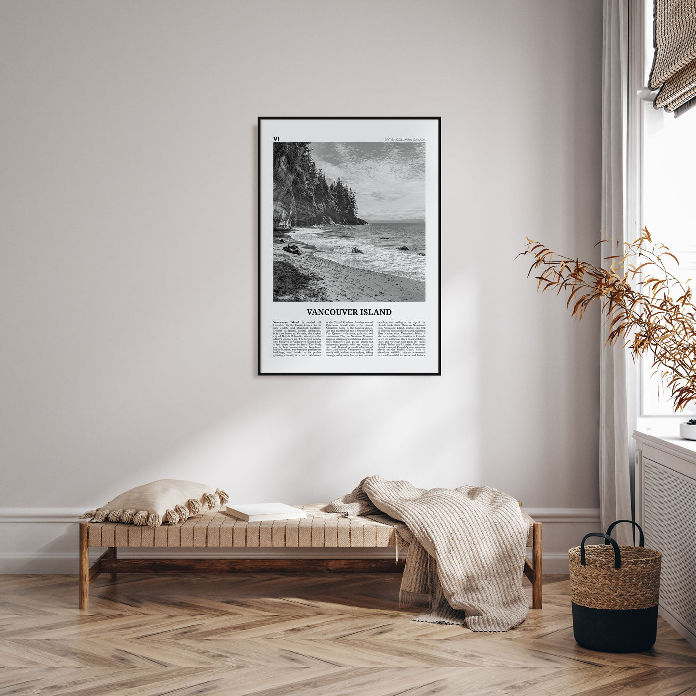 Vancouver Island Travel B&W Poster