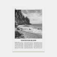 Vancouver Island Travel B&W Poster