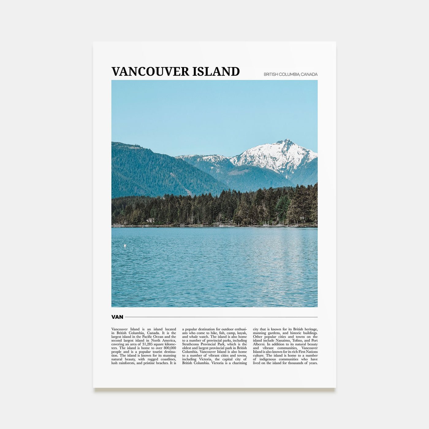 Vancouver Island Travel Color Poster
