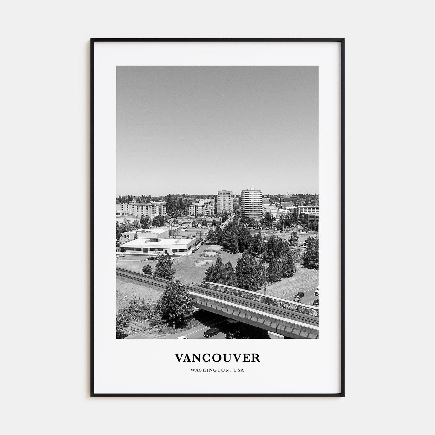 Vancouver, Washington Portrait B&W Poster