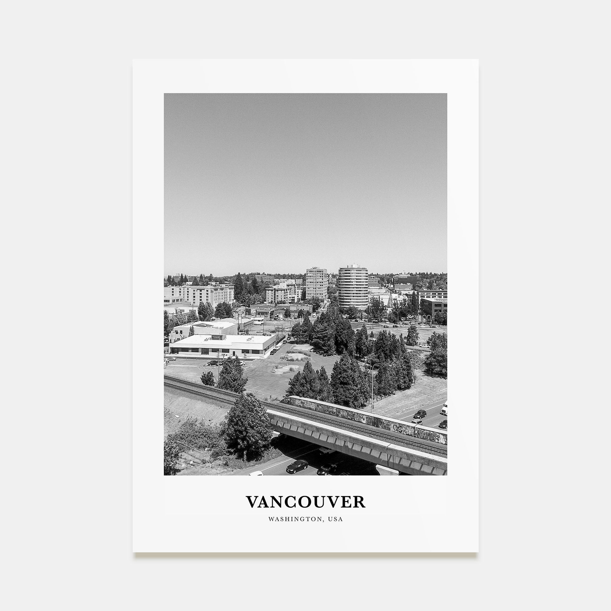 Vancouver, Washington Portrait B&W Poster