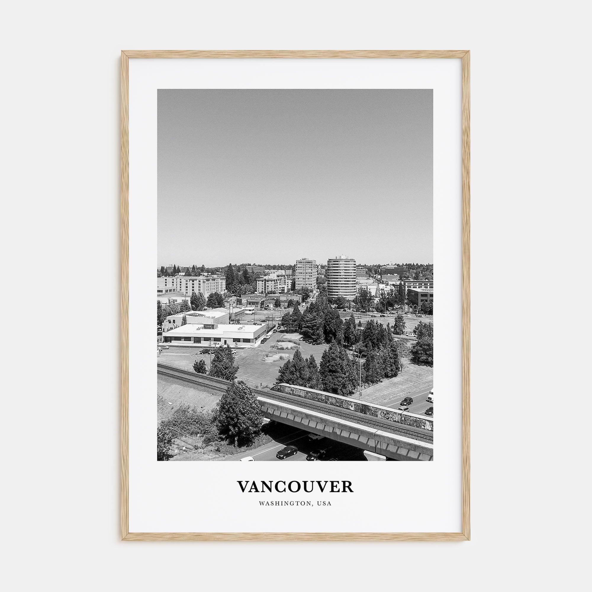 Vancouver, Washington Portrait B&W Poster