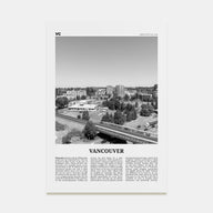 Vancouver, Washington Travel B&W Poster