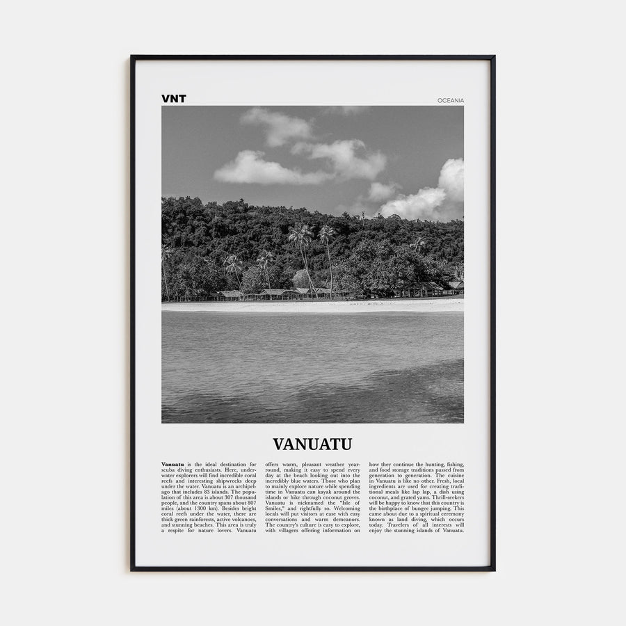 Vanuatu Travel B&W Poster