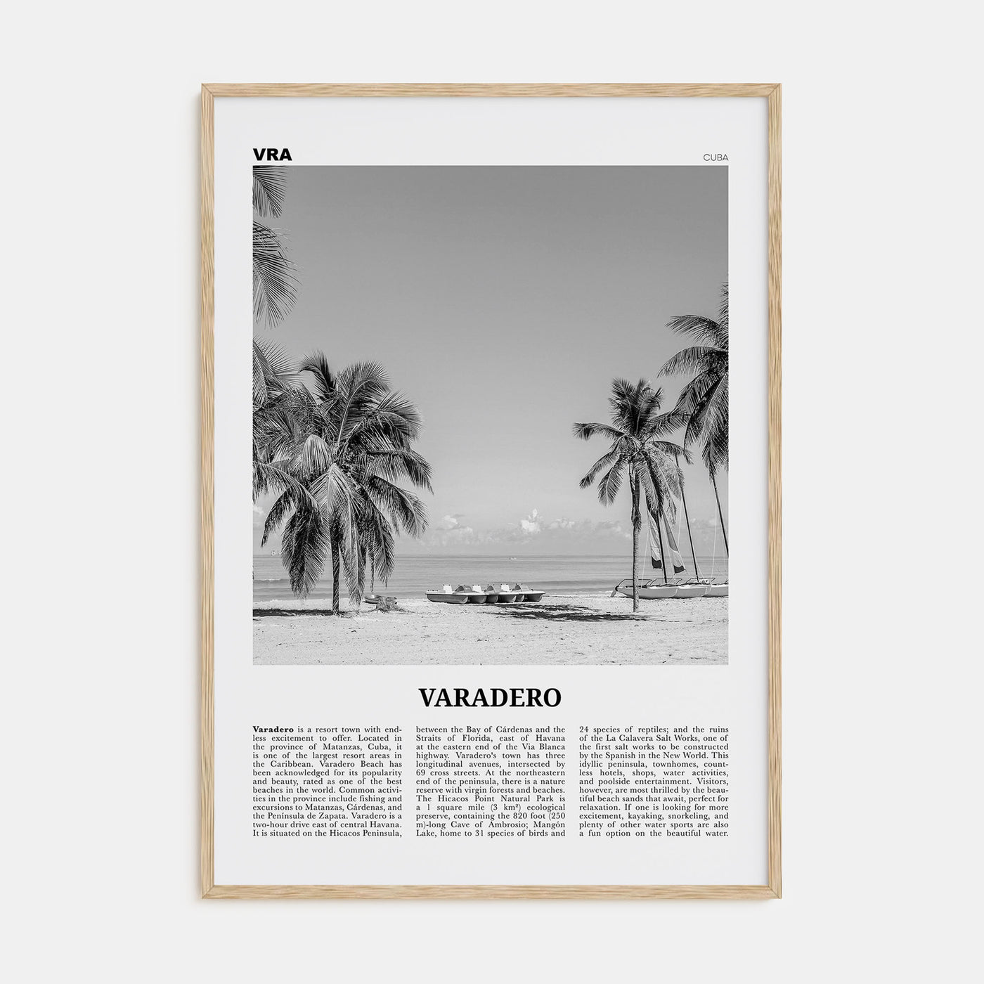 Varadero Travel B&W Poster