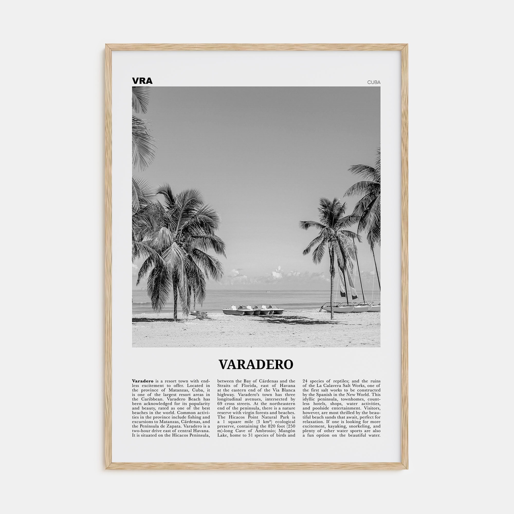 Varadero Travel B&W Poster