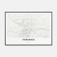 Varanasi Map Landscape Poster