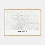 Varanasi Map Landscape Poster