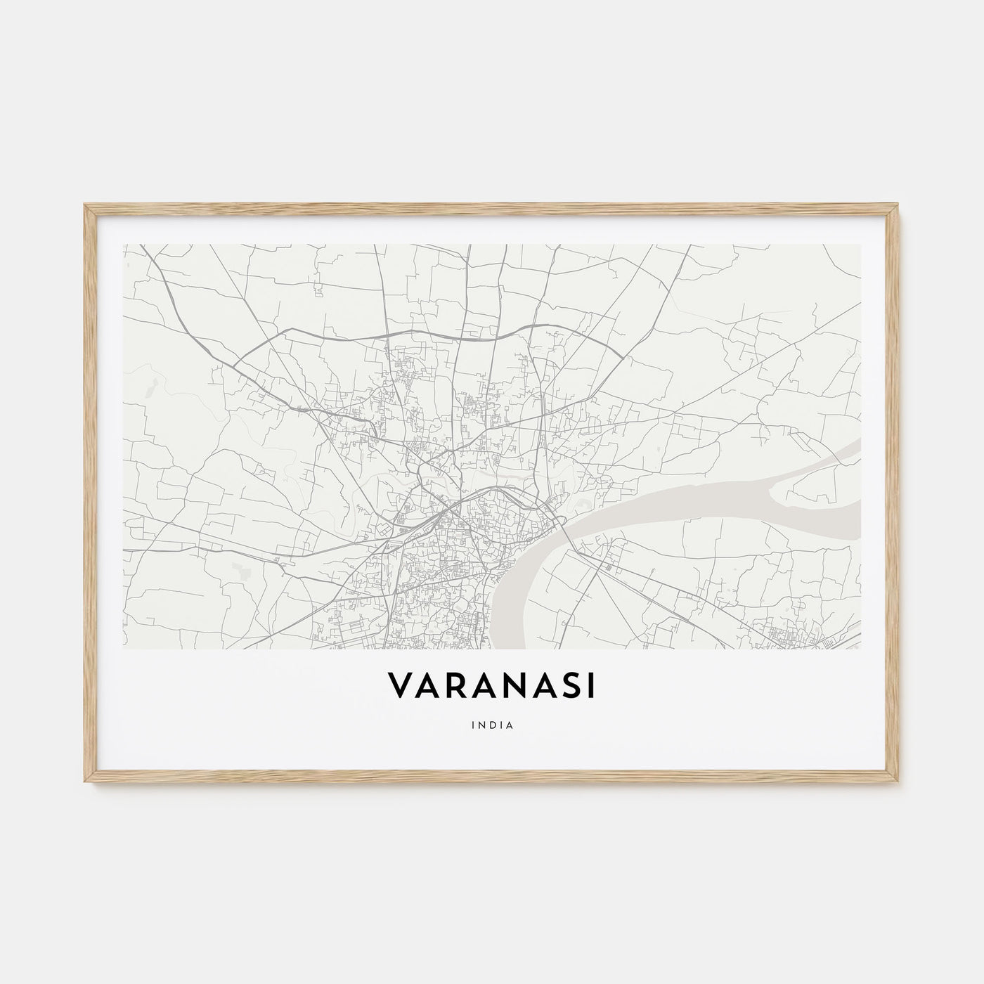 Varanasi Map Landscape Poster