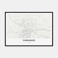 Varanasi Map Landscape Poster