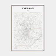 Varanasi Map Portrait Poster