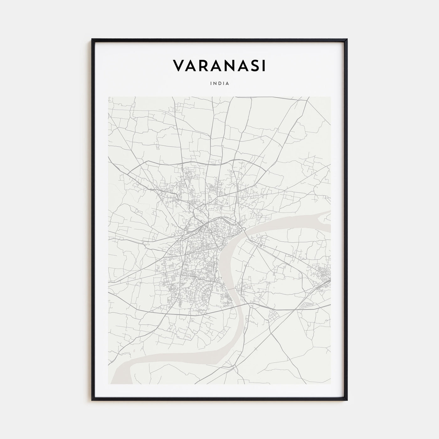 Varanasi Map Portrait Poster