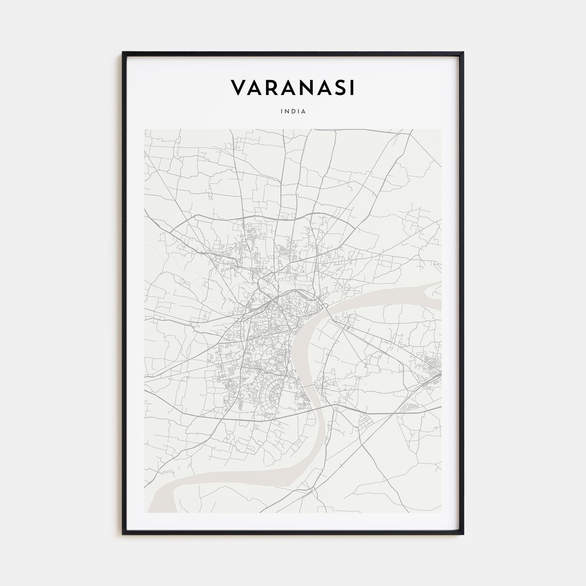 Varanasi Map Portrait Poster