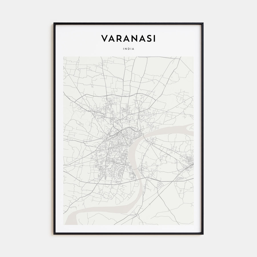 Varanasi Map Portrait Poster