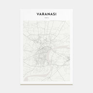 Varanasi Map Portrait Poster