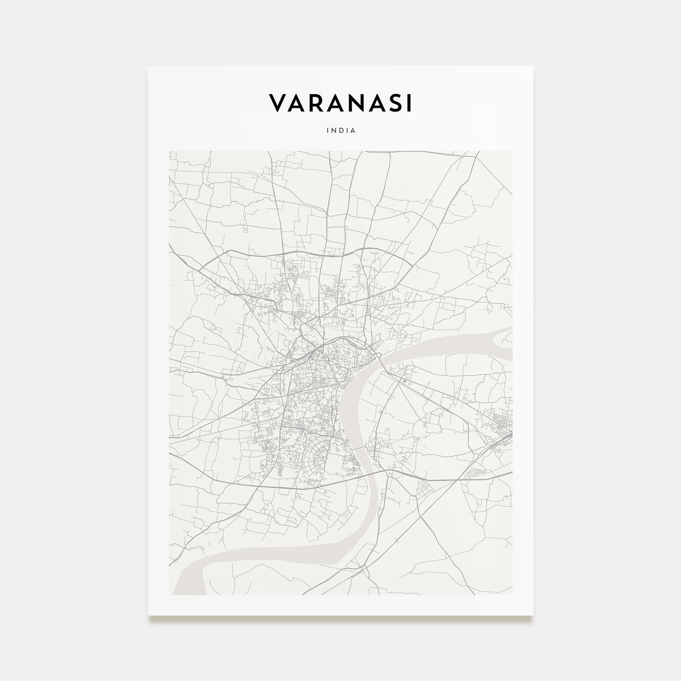 Varanasi Map Portrait Poster