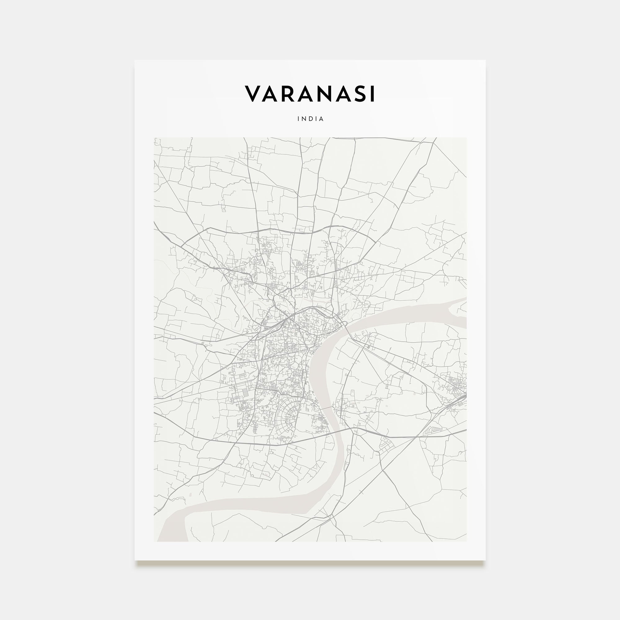 Varanasi Map Portrait Poster